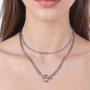 Silver layered Necklace
